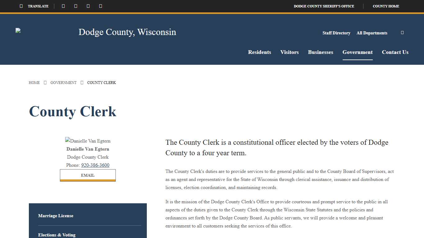 County Clerk - Dodge County, Wisconsin