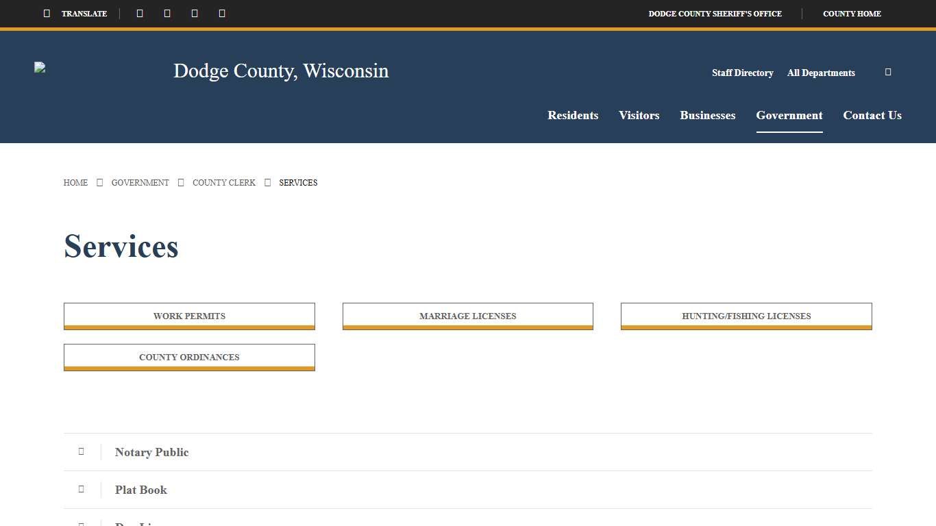 Services - Dodge County, Wisconsin